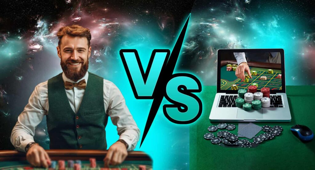 Kasino daring virtual dengan permainan meja dan slot
