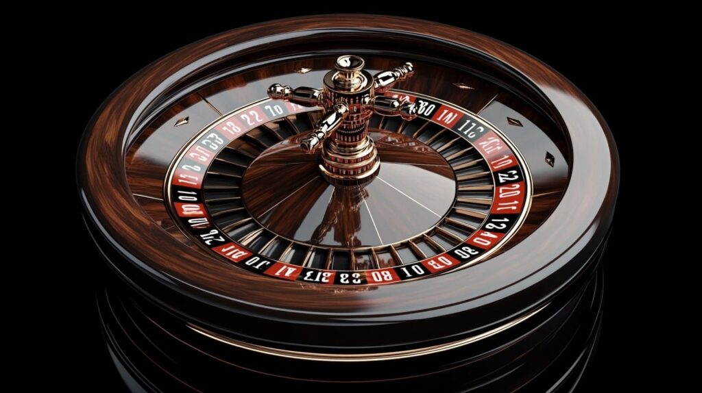 Pemain fokus pada bola rolet di meja roulette online
